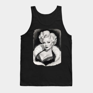 Mae West Black and White Portrait Tank Top